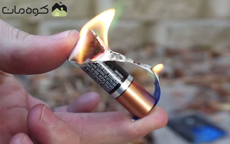 Lighting a fire with a pen battery and foil