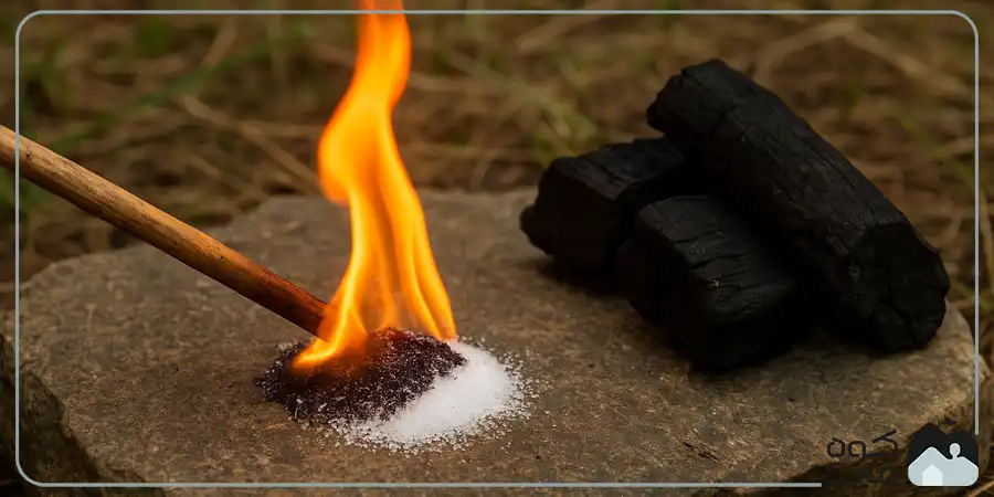 8 روش آتش درست کردن در طبیعت، با تجهیزات و بدون آن روشن کردن زغال با شکر در طبیعت