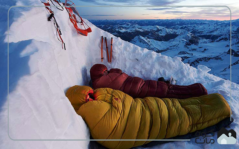 Sleeping bag suitable for climbing