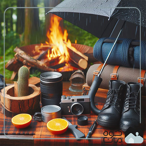 Equipment and cover suitable for camping in the rain