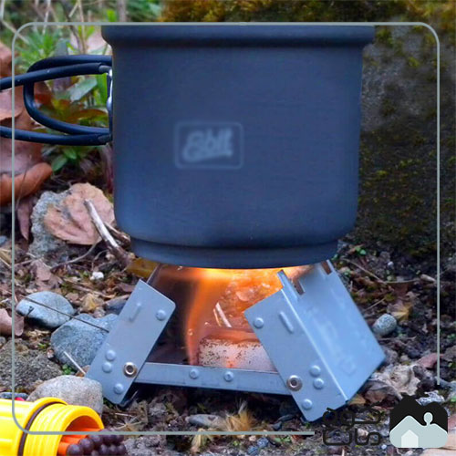 Travel gas stove with solid fuel