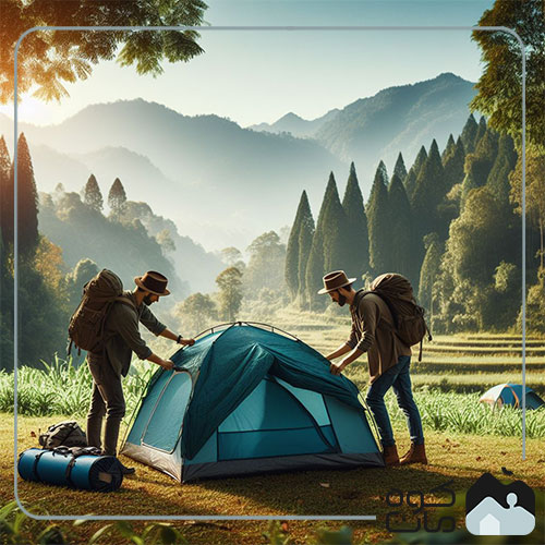 Setting up a travel tent