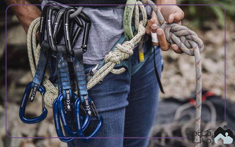 Knot of climbing rope