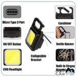 چراغ تاکتیکال کمپینگ مدل COB Rechargeable Keychain Light