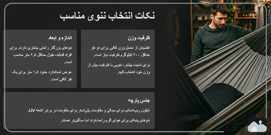 نکات انتخاب ننو و تخت آویز کمپینگ