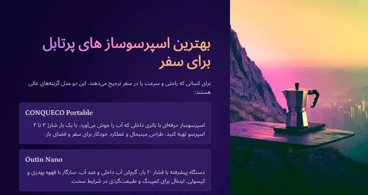 بهترین اسپرسو ساز پرتابل برای سفر