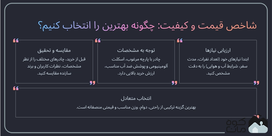 چگونه بهترین چادر مسافرتی چهار نفره را انتخاب کنیم