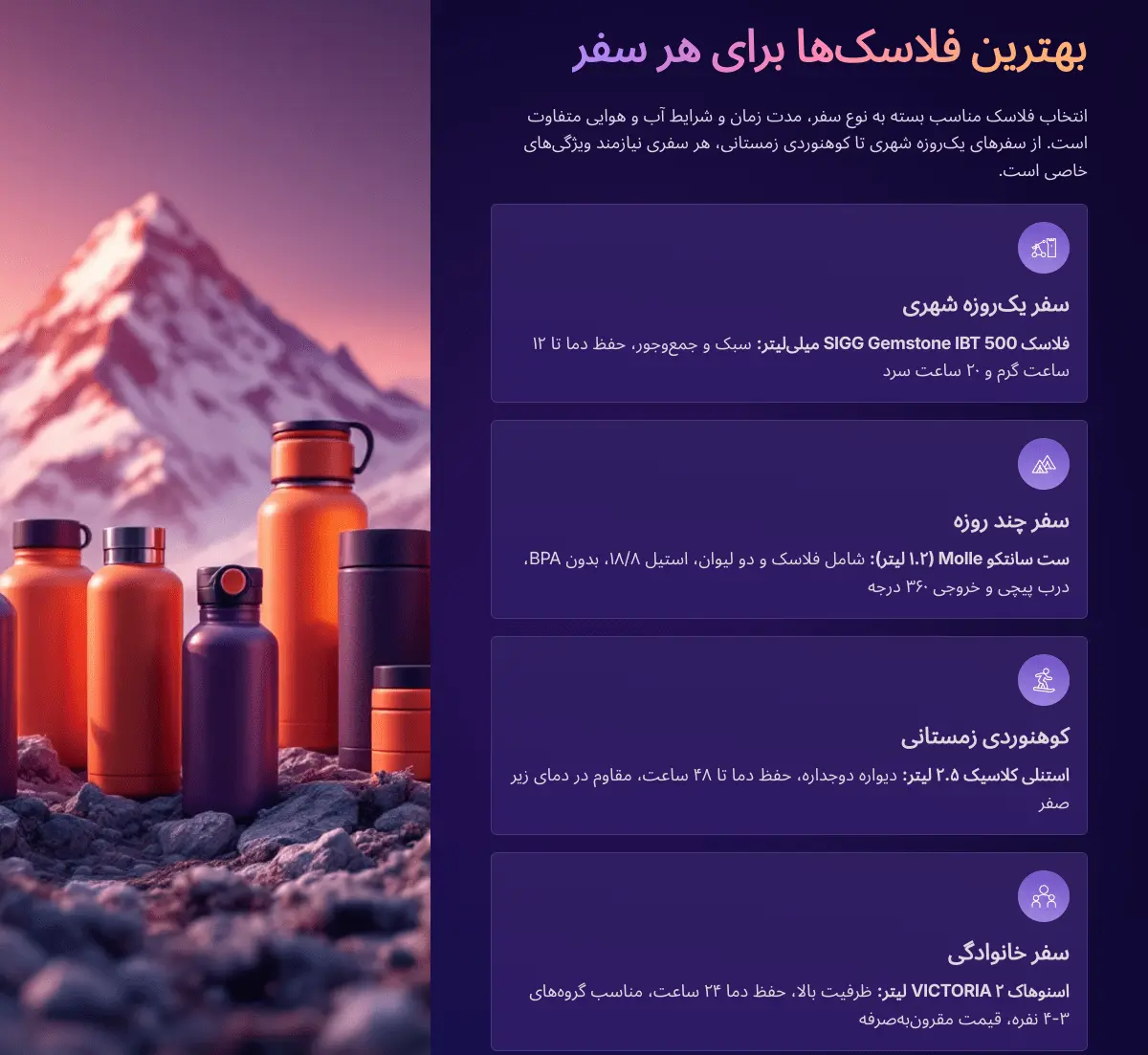 بهترین مارک فلاسک برای انواع سفر