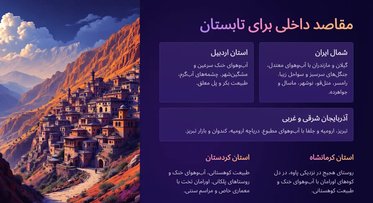 مقاصد داخلی برای سفر تابستان