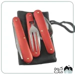 مجموعه قاشق و چنگال سفری سری رنگی مجموعه 3 عددی