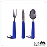 مجموعه قاشق و چنگال سفری سری رنگی مجموعه 3 عددی