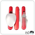 مجموعه قاشق و چنگال سفری سری رنگی مجموعه 3 عددی