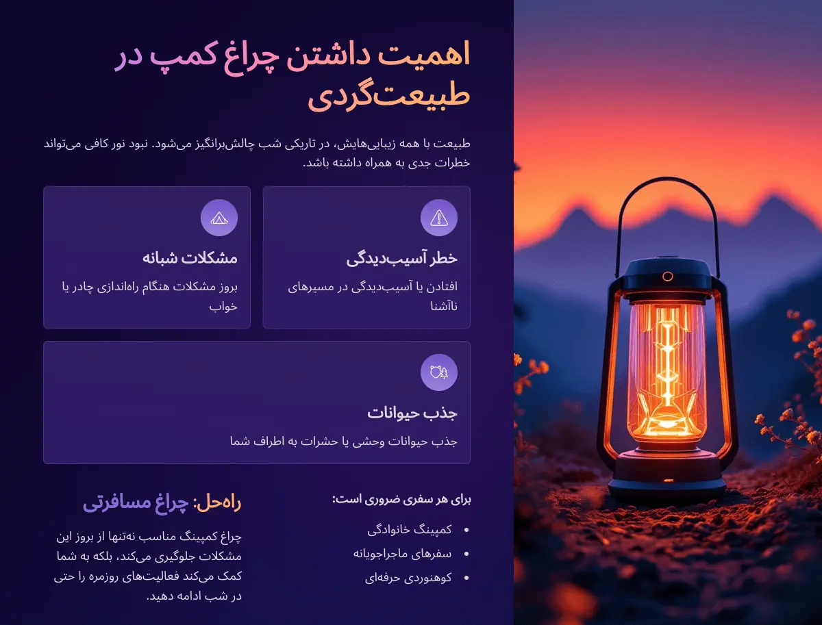 چراغ کمپینگ و مسافرتی